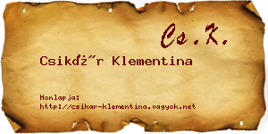 Csikár Klementina névjegykártya